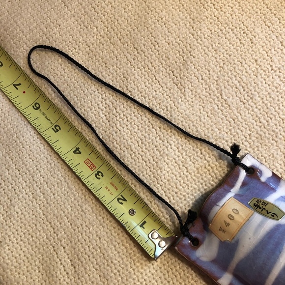 Handmade Japanese Pottery Hanging Vase - Ikebana - Brown Blue White - Picture 9 of 10